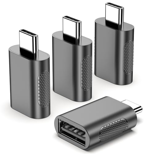 POHFP USB A to USB-c Adapter (4 Pack) USB to USBC Converter A to Usbc Adapter Compatible with MacBook Pro Chromebook Surface Book Cellphon Thunderbolt 4/3 and More Type C Devices