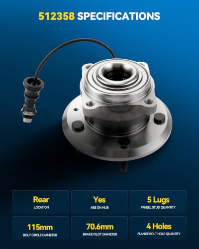 Image of PHILTOP 512358 x2 Rear Wheel Bearing Hub Assembly for Saturn Vue