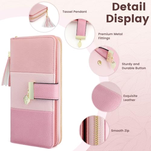 Image of Pomelo Best RFID Wallets for Women Multi Card Slots ID Window | Large Capacity, 12 Card Slots, Id Window, 3 Compartment, 2 Bill Hoder, Phone Pockets, Zipper Coin Pocket, Soft Leather