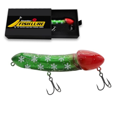 Christmas Fishing Lure, Funny Fishing Gifts for Men Women, Novelty Bass Topwater Fish Lures, Father Birthday Gifts Stocking Stuffers