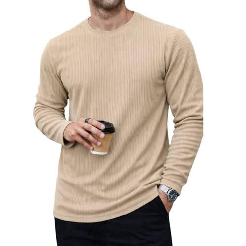 Image of Mack Jonney Men's Striped Ribbed Black Full Sleeve T-Shirt | Premium Soft Stretch Fabric | Casual Wear Round Neck Tee-M6265