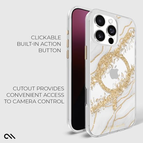 Case-Mate iPhone 16 Pro Case [Compatible with MagSafe] - Stylish Marble Phone Case with 12ft Drop Protection - Premium Magnetic Cover for iPhone 16 Pro - Karat Granite - image 4