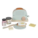 Little Dutch 4461 Holz Toaster Set 10-teilig, Mint