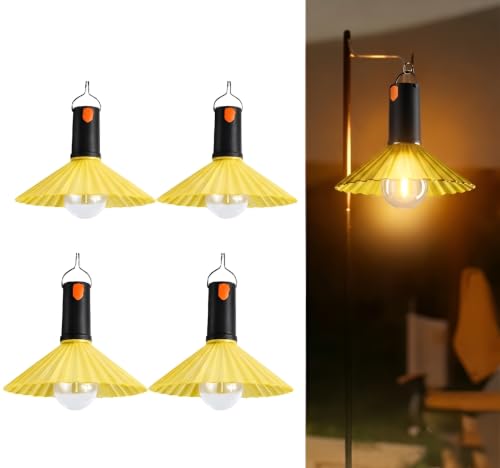 Image of XERGY Portable USB Rechargeable Camping Lantern Lamp - 2 Brightness Levels & Flash Mode, 500mAh Battery, Waterproof Outdoor LED Light with Hanging Hook for Hiking, Tent, Home & Emergency (4 Pack)