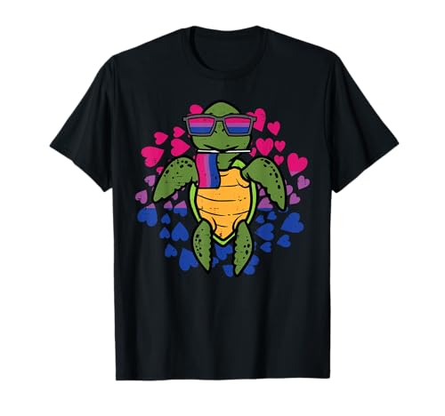 Turtle Bisexuelle Sonnenbrille Flagge Love Bi Pride Stuff LGBTQ T-Shirt