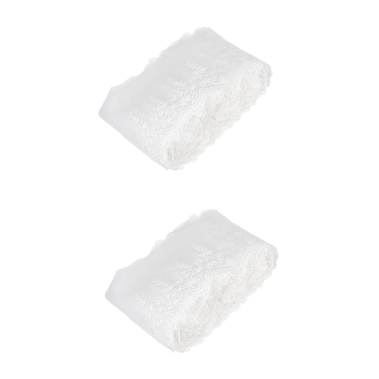 SHINEOFI 2piezas Cinta De Encaje Bordada Blanca Para Manualidades Yardas De Ribete Decorativo Para Bodas y Decoración Del