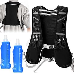 VGECEE Chaleco Hidratacion Trail Running + 2 Soft ...: 【Ligero, Ajustable, Para Hombres Mujere Niños】¡Descubre nuestra chaqueta de hidratación para running, un conjunto de 1 chaleco de running y 2 botellas blandas azules, con un peso total de solo 350g! Su diseño unisex ajustable es adecuado para la mayo...