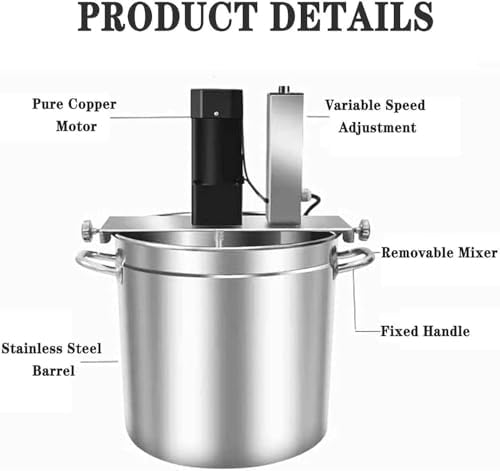 Automatic Electric Mixer for Jam & Sauce, Double-Layer Stirring Scraper Food Mixer Pot, Commercial Kitchen Mixer for Smooth Sauces & Homemade Jams