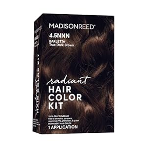 Madison Reed Radiant Hair Color Kit – 4.5NNN Darkest Brown with Warm Tones (Barletta Brown), 100% Gray Hair Coverage Permanent Hair Dye for Resistant Grays | PPD-Free & Ammonia-Free, 1 Pack