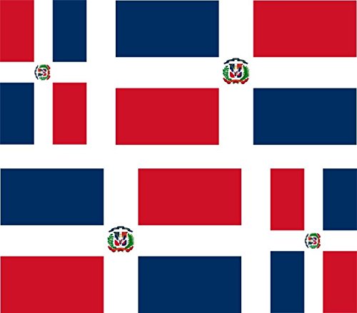 Akachafactory 4 x Autocollant Sticker Voiture Moto Valise pc Portable Drapeau Republique domin