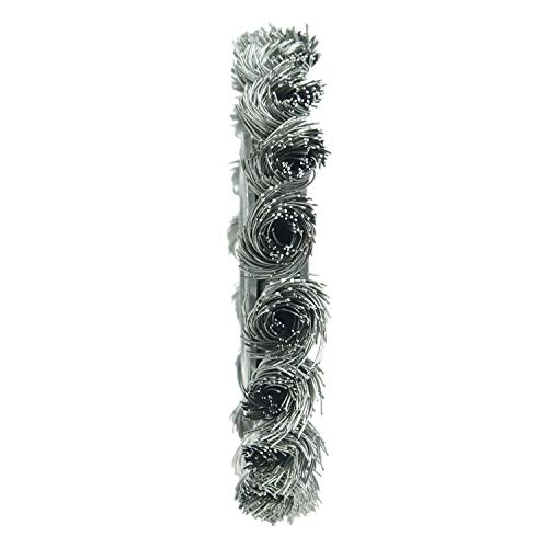 Image of Weiler 08264 Dualife 1 /2 inch-3 /8 inch Arbor, 0.014 inch Wire Size, 3 inch Diameter, 3 /8 inch Face Width, 302 Stainless Steel Bristles Standard Twist Knot Wire Wheel Brush, Made in the USA