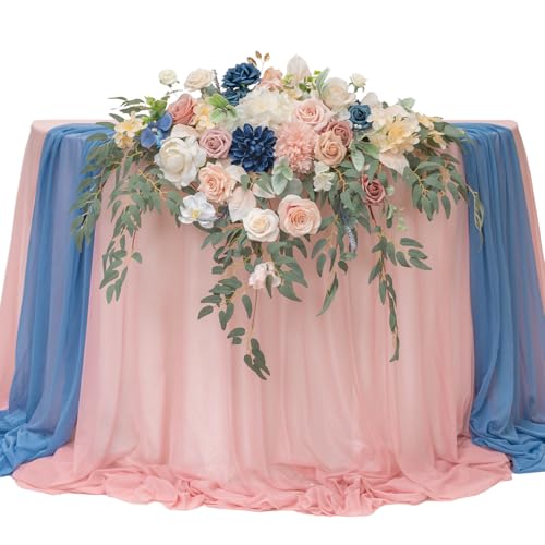 TINGE TIME Artificial Sweetheart Flower Swag with Tablecloth and Table