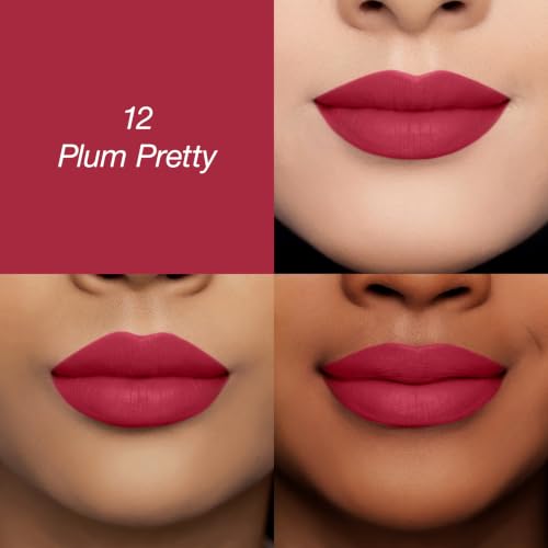 Image of Colors Queen Lippie Creamy Matte Lipstick | Single Swipe Application, Long Lasting | Highly Pigmented, Lightweight Lipstick for Women Infused with Jojoba Oil and Vitamin E (12 - Plum Pretty, 5g)