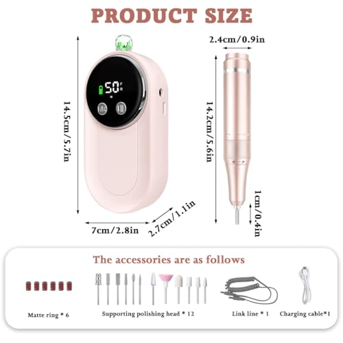 Image of MAYCREATE Nail Drill Professional 50000 RPM Rechargeable Electric Nail Kit