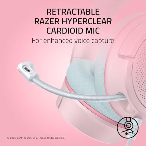 Image of Razer Kraken V4 X Wired USB-C & Type A Gaming Headset, My Melody Edition | Cardioid Mic, Memory Foam Cushions, Chroma RGB Lighting, For PC, Mac, PS5, Nintendo Switch 2