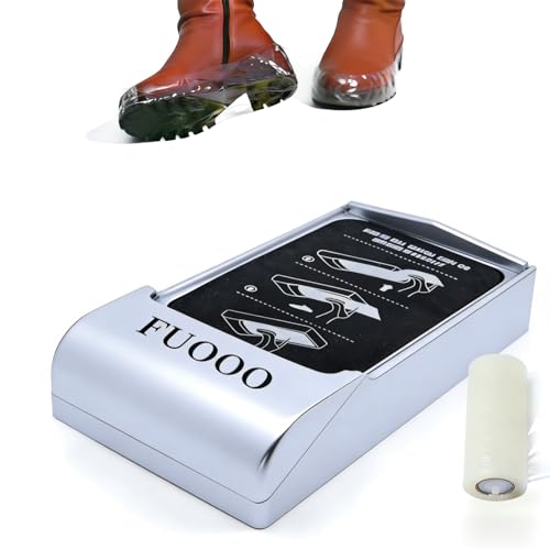 Automatic Shoe Cover Dispenser Mechanical Shoe Film Machine Hands-Free Shoe Wrapper with 600 Uses Film Roll Long-Term Use Disposable Covers for Home & Commercial