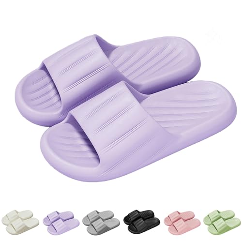 Cozislides - Chanclas originales para mujer y hombre, suaves, antideslizantes, para verano, para interiores y exteriores, chanclas, morado, 38