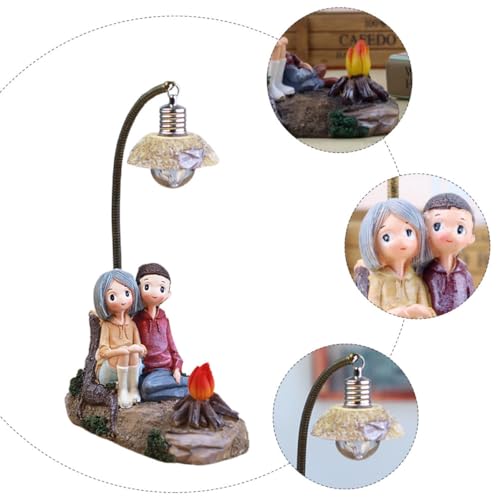 Lámpara de mesa pareja romántica en resina decorativa miniatura 3
