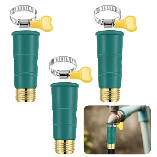 Innconee 3 Sets Universal Faucet Water Hose Adapter with Clamps Fits 3/4