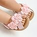 Infant Baby Girl Pink Sandals Floral Princess Mary Jane Wedding Dress Shoes with Floral Headband for Infant, Newborn, Toddlers