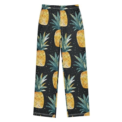 Pajama Bottoms, Pajamas Long Pant Watercolor Pineapples Lounge Wear Casual Sleep Pants Soft Pjs Sleepwear