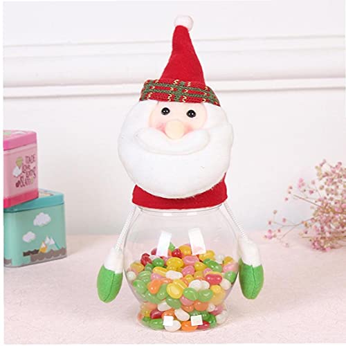 Yililay Christmas Candy Jar Food Storage Container Kerst Santa Transparante Plastic Koekjespot Gift Flessenhouder Kerst… - Afbeelding 6