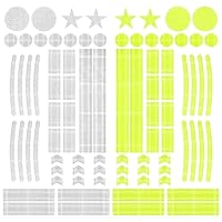 84 Stück Selbstklebend Leuchtaufkleber, Fahrrad Felgen Aufkleber Reflektoren Sticker Reflektierende Aufkleber, Reflektoren Fahrrad Sticker mit Verschiedenen Formen für Fahrrads Motorräder Kinderwagen