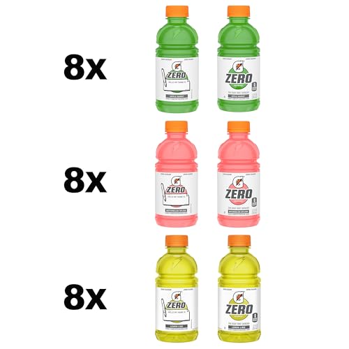 Gatorade Zero Kids Variety Pack, (Apple, Watermelon, Lemon Lime), 12 Fl Oz (Pack of 24)