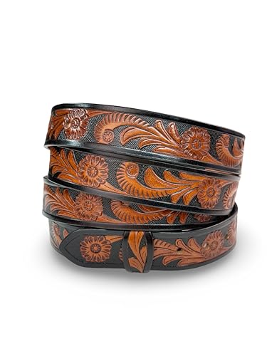 Leather Belt Strap for Removable Buckle Full Grain Leather Belt Strap 1.5” Cowboy Western Style