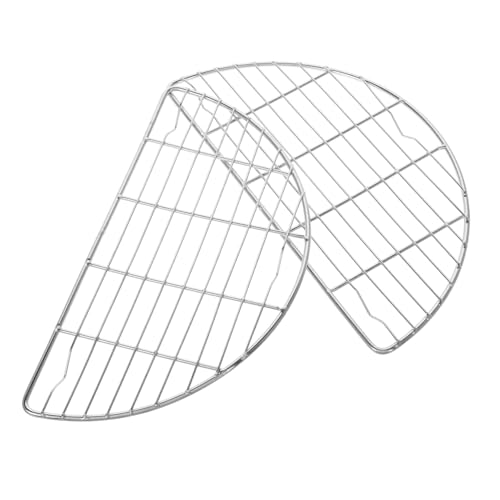 Alipis 2pcs Stainless Steel Semi-circular Rack for Steaming and Baking Ergonomic Cooking Cooling Rack for Air Fryer and Oven for Easy Storage