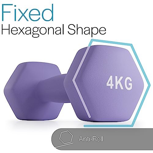 Core Balance Dumbbell Pair Hex Weight Neoprene Coated Cast Iron Strength Training (2 x 1kg, 2kg, 3kg, 4kg, 5kg, 6kg, 7kg, 8kg, or 10kg) - Image 3