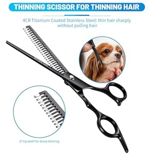 Dog Grooming Kit, 5-in-1 Titanium-plated Stainless Steel Dog Grooming Scissors, Dog Scissors for Grooming with Safety Round Tip, Dog Shears for Grooming & Cats, Sharp & Durable Cat Grooming Kit Dog Grooming Kit 5 in 1 Titanium plated Stainless Steel Dog Grooming Scissors Dog Scissors for Grooming with Safety Round Tip Dog Shears for Grooming Cats Sharp Durable Cat Grooming Kit