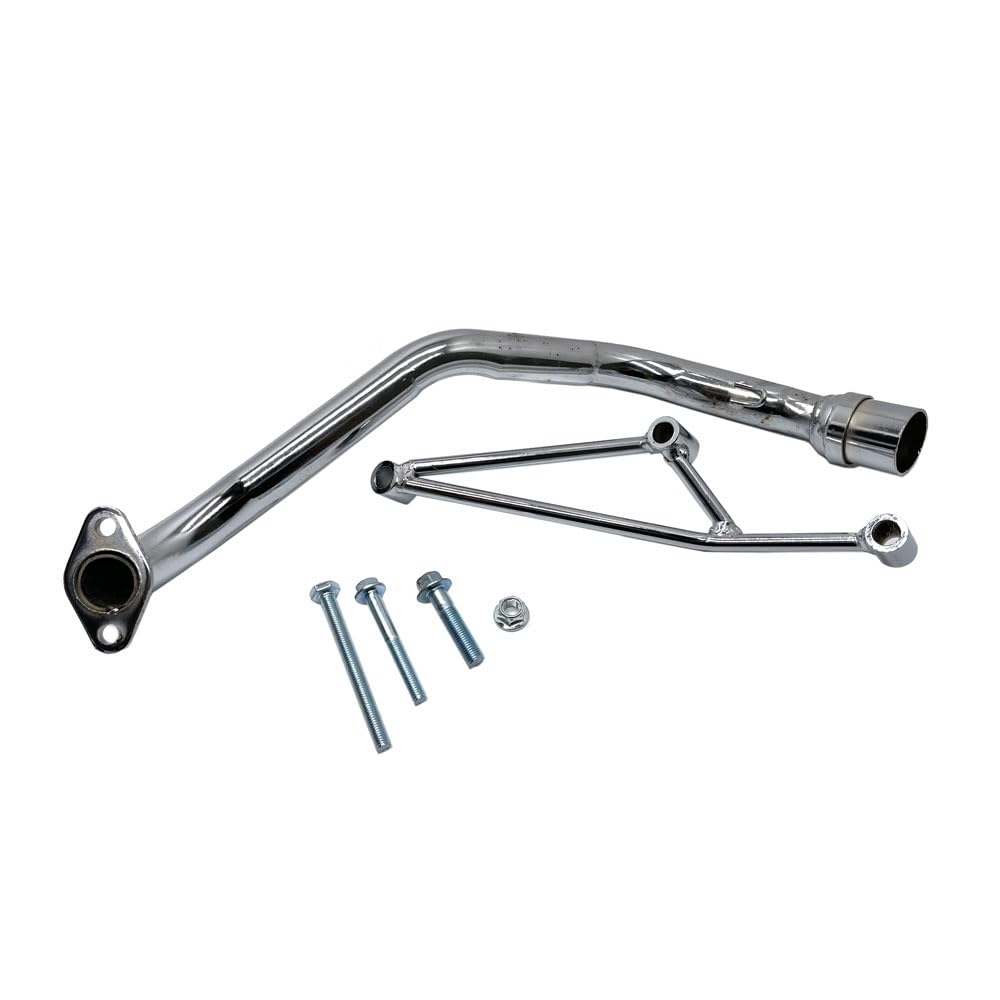 MMG Exhaust System Muffler for GY6 125cc 150cc 4 Stroke Scooters (Black Finish)