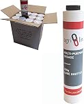 Lube Shuttle Box of 12 EP2 General Purpose Brown Grease Cartridges, EP2 Lithium Grease 400g/14oz Lube Shuttle for Grease Gun, by Agri-Linc