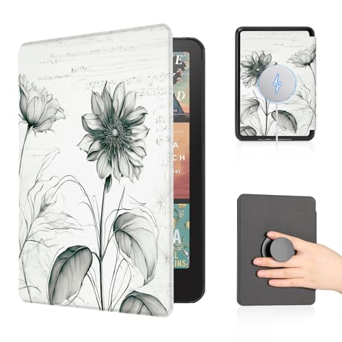 Image of CoBak Case with Fold-Back Magnetic Cover for 7 inch Kindle Paperwhite 12th Gen 2024 and Kindle Colorsoft - for PopSockets Grip, Compatible with iPhone MagSafe and Anker Wireless Charging Pads, Auto Wake