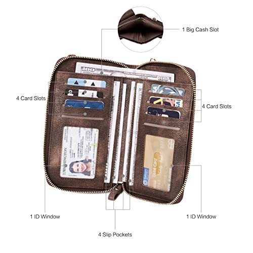 BROMEN Small Cell Phone Purse Crossbody Bags for Women Vegan Leather Wallet Purse with Credit Card Holder3