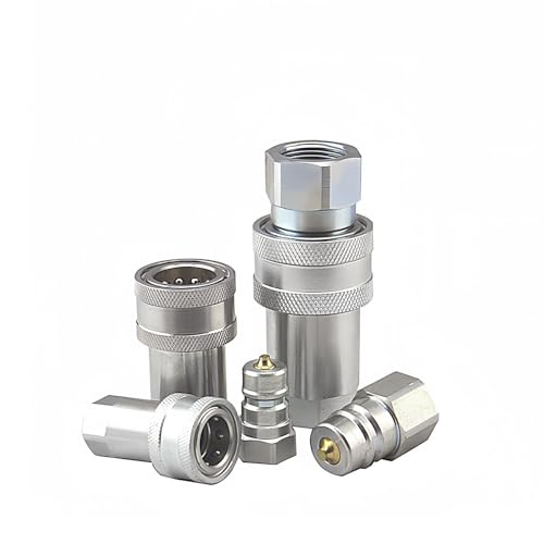 Image of 3 /8 inch NPT Ag Hydraulic Quick Connect Tractor Couplers with Dust Caps, ISO 5675 and ISO 7241-1 A Hydraulic Quick Coupler