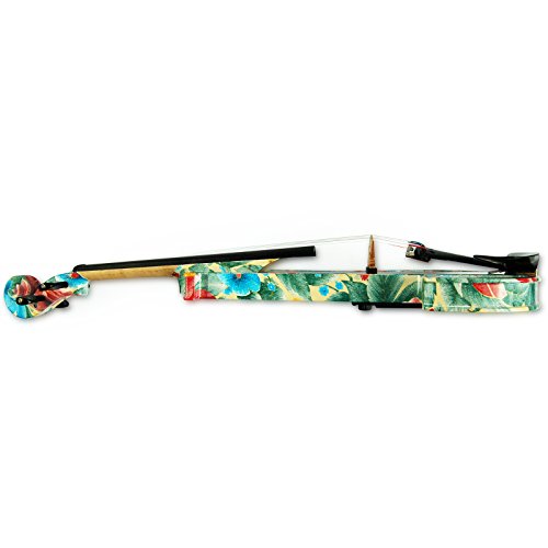 Image of Kinglos. Visual-Art Advanced Electric Violin 4 /4 Full Size Ebony Fittings | Kit Incl. Case Bow Shoulder Rest Aux Cable Spare Bridge Strings - Solid Wood Green Pink Silent Violin Set for Adults Beginner