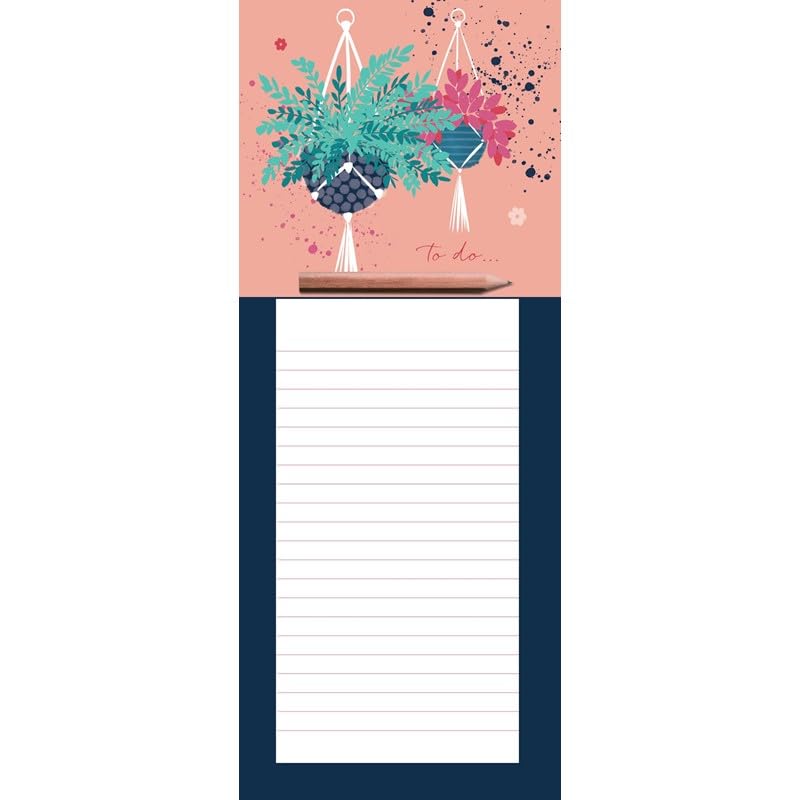 Magnetic Memo Notes Pad and Pencil - Hanging Flower Basket Design - Lovely Gift Idea - from Otter House