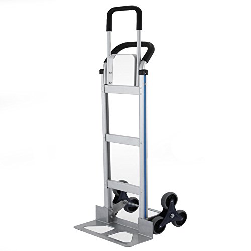 Smarketbuy Aluminum Stair Climber Hand Truck 18 x 7.5 Inch Nose Plate Stair Climbing Hand Truck 6 Wheels Hand Truck Dolly (Stair Climber Hand Truck)