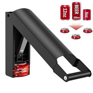 Can Crusher Wall-Mounted, Can Compactor Heavy Duty for 8/12/160Z, Can Crusher for Recycling Aluminum Soda, Beer Cans and Bottles