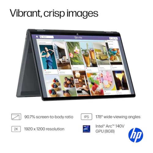 Image of HP OmniBook X Flip 2-in-1 Laptop, 16 inch WUXGA IPS Touchscreen Laptop, Intel 8-Core Ultra 7 256V, 16GB LPDDR5x 4TB SSD | Backlit KB, Copilot+ AI PC for Creator and Designer Business, Windows 11 Pro