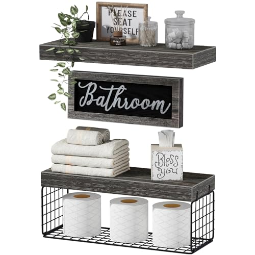 KITMOUS Bathroom Furniture Sets, Shelves Over Toilet Bathroom Decor Farmhouse Decorats Aesthetic...