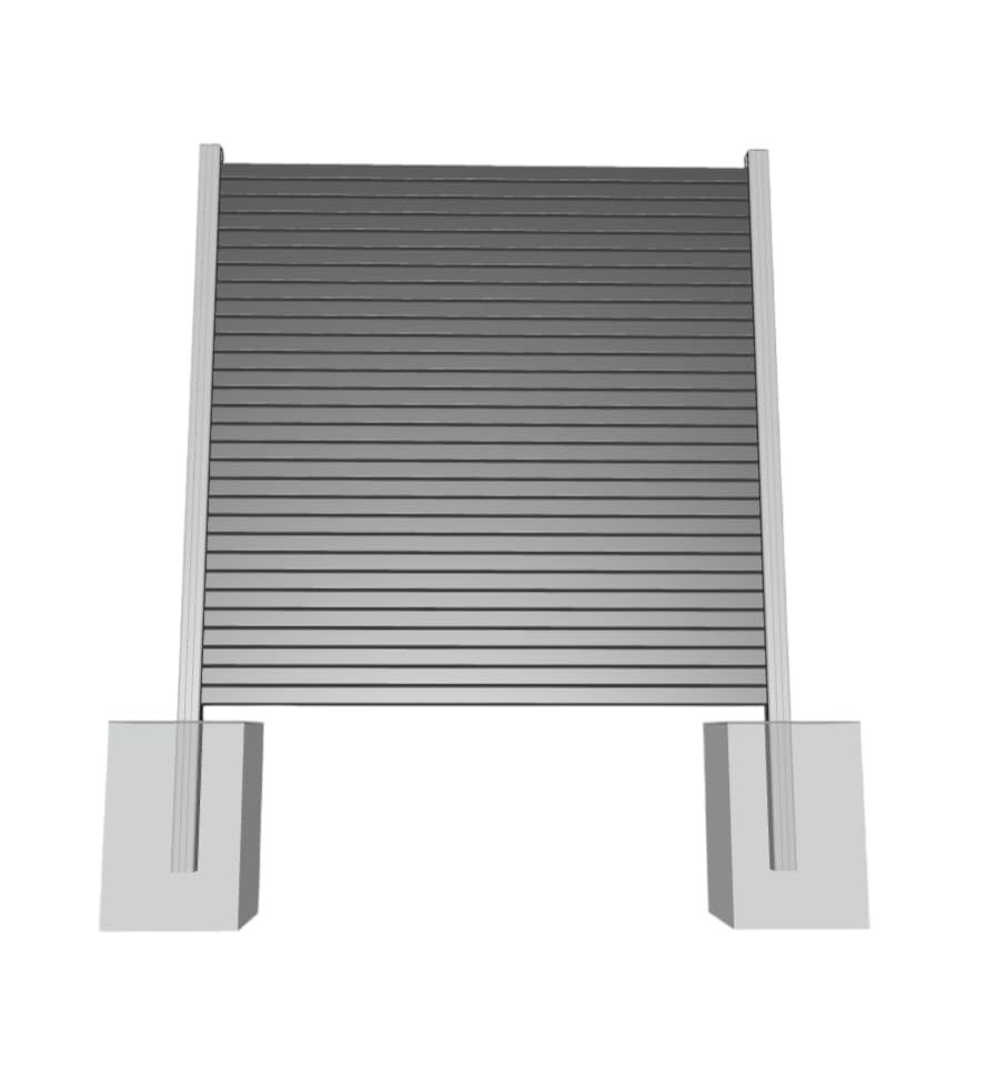 ALU Rhombuszaun Sichtschutz Zaun Gartenzaun Komplettset | 1 Zaunelement 180x180cm anthrazit + 2 Pfosten silber | zum Einbetonieren