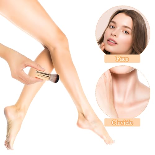 1 Stück Selbstbräunungs Pinsel Mit Welcher Synthetischer Faser Foundation Pinsel Für Gesicht Und Körper Make Up Pinsel Für Selbstbräuner Make-Up Flüssige Foundation Und Mehr (Roségold)
