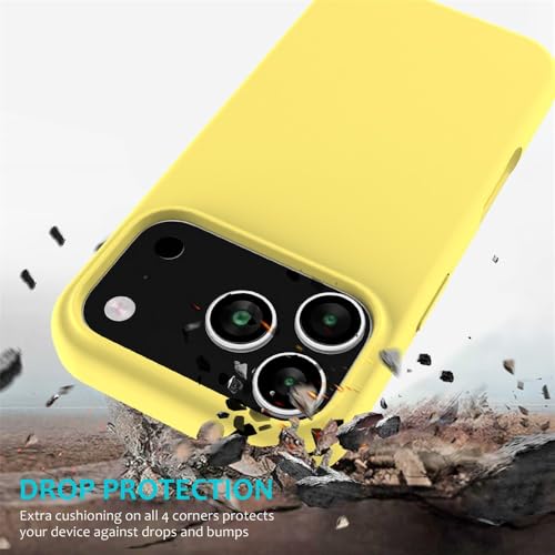 Image of Back Cover Compatible with iPhone 17 Pro Max Case Liquid Silicone Full Protection Shock Proof Back Cover for iPhone 17 Pro Max (Yellow)