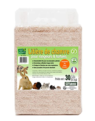 Lifland LITIERE DE Chanvre Fine pour Rongeur ET VOLAILLE 100 litres (10 kg)