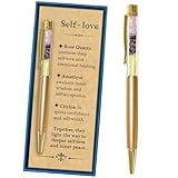 Nuyviare Handcraft Crystal Pen, Valentine’s Day Gifts for Her Him, Self Love, New Beginning Gifts, Protection Anxiety, New Chapter Gift, Journal Pen, New Job, Planner for Writer (Self Love)