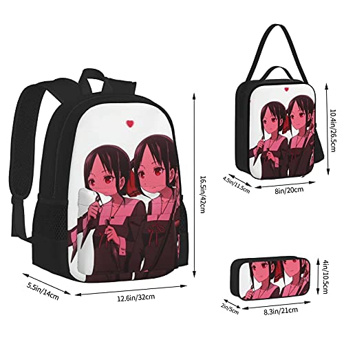 Kaguya-Sama Love is War Kaguya Shinomiya Anime Rugzak 3-delige set, rugzak + etui + lunchtas combinatie Geschikt voor… - Afbeelding 4