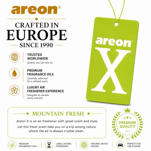 Image of AREON X Mountain Fresh Paper Hanging Car Air Freshener - Pack of 12